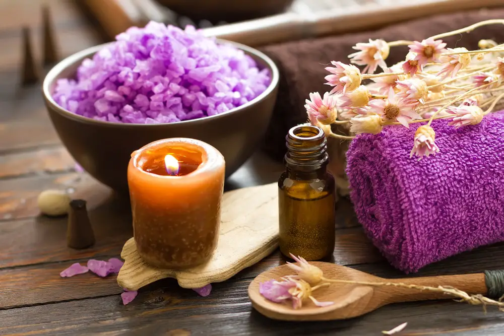 Aromatherapy with lavender oils for relaxation and falling asleep