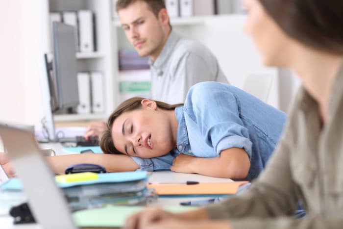 A daytime sleep attack at work man with narcolespy at work