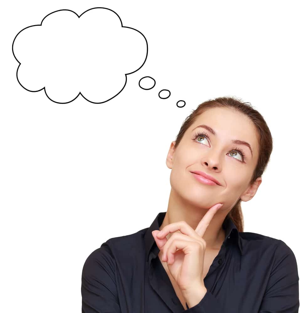 Believe it or not, peaceful thoughts can’t help photo of person thinking happy thoughts