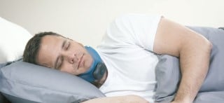 Man using aerSleep which is one of the  latest sleep apnea treatments