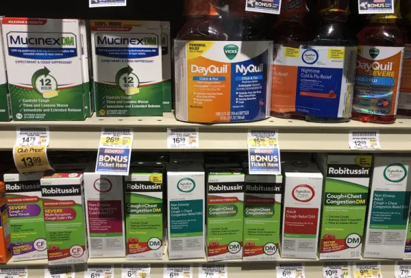 Cold med options I saw at the grocery store after CPAP made my cold worse