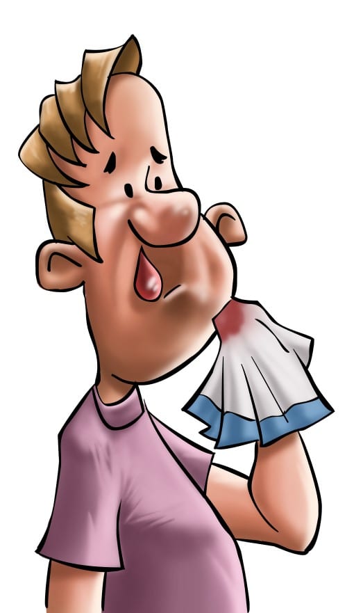 Wondering whether snoring is causing your nosebleeds? - They’re both cause for concern man with nose bleed worried snoring is causing his nose bleed