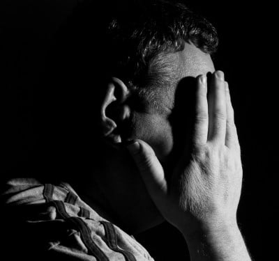 If you’re worried snoring is causing your nose bleeds, there’s plenty you can do man worried about his snoring and nose bleeds wondering what he can