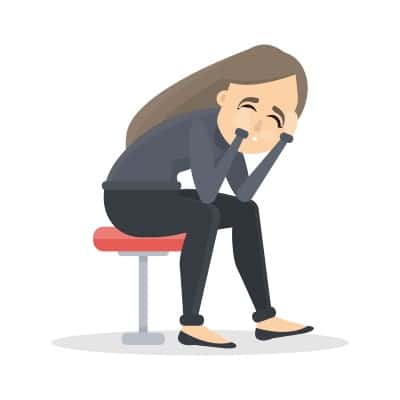 cartoon of women who’s depressed and worried because her sleep apnea will get worse