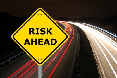 photo road sign saying risk ahead