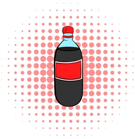 cartoon drawing of bottle of coke