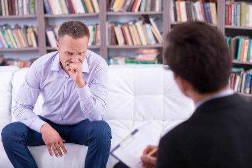 Man getting sleep counseling to help with his sleep apnea