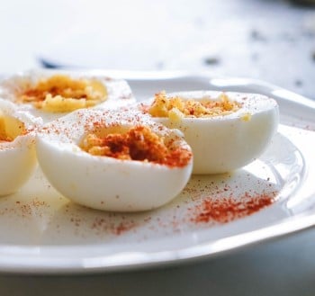 boiled eggs on plate ready as snack for someone too hungry to sleep