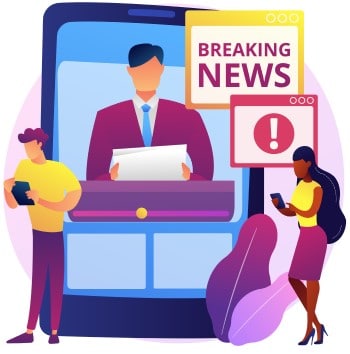 Avoid the 24hr news cycle if you worried about retirement and can’t sleep cartoon showing the news on TV which you should avoid if you’re worried about retirement and can’t sleep