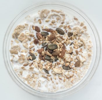 oatmeal in bowl as a night snack for people too hungry to sleep