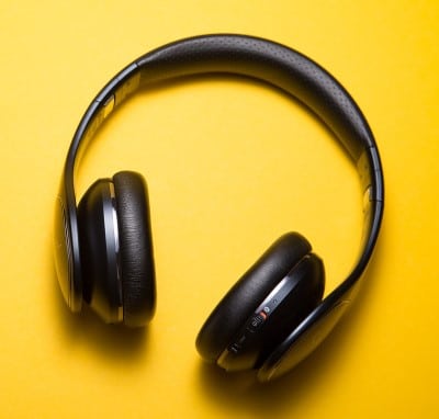 earphones illustrating listening to music can help if CPAP is stressing you out