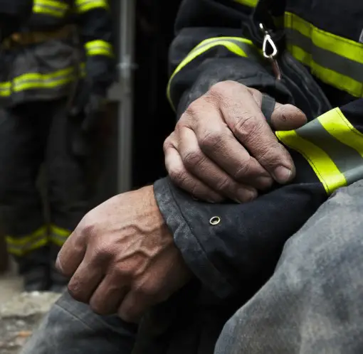 photo of firefighter exhausted because of poor sleep