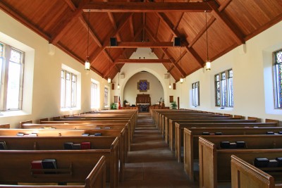 photo of pews in church