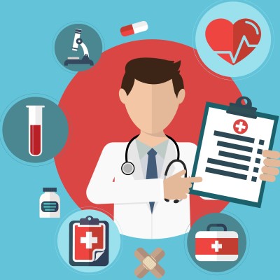 It’s worth seeing a doc to check for other sleep challenges cartoon drawing of doctor showing checkup results