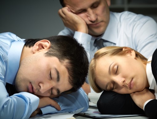 photo of employees who are falling asleep during meetings