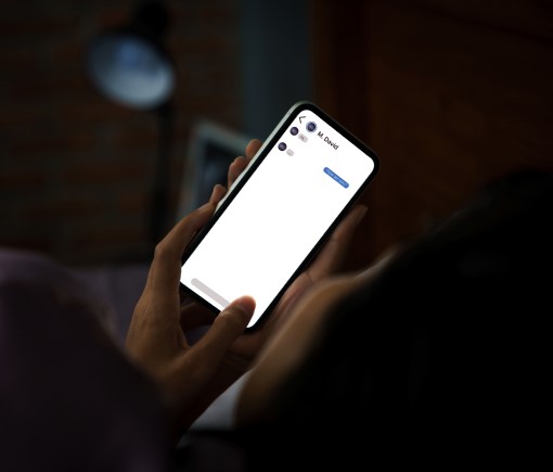 photo showing cell phone light waking up someone at night