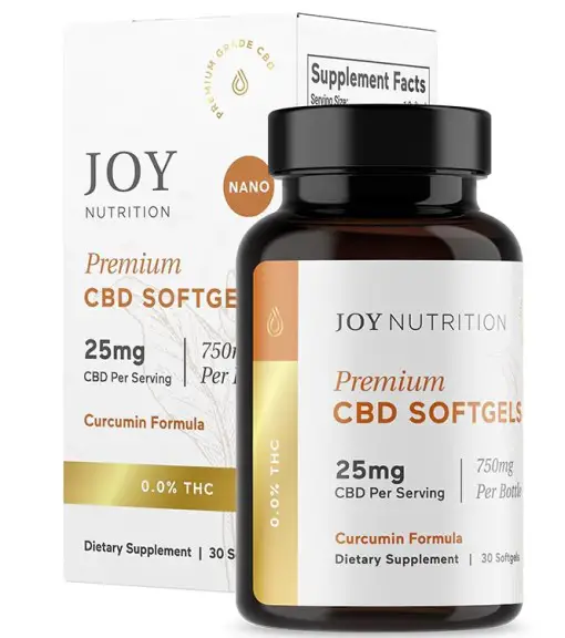 Joy organics Softgels-Curcumin 510px photo of Joy Organics CBD softgels