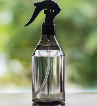 photo of water spray bottle for cooking instead of ice in front of a fan