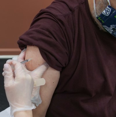 If things are really bad an allergy shot may help CPAP users hoto showing CPAP user getting an allergy shot to make his nights easier