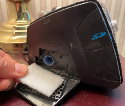 A clean CPAP air filter can help with allergies photo of CPAP machine air filter which you should regularly replace to help allergies