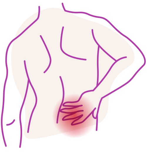 Back pain is one of the most common types cartoon showing back pain