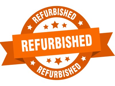 A refurbished machine is safer than one you would get on Craigslist drawing of a refurbished label or sticker