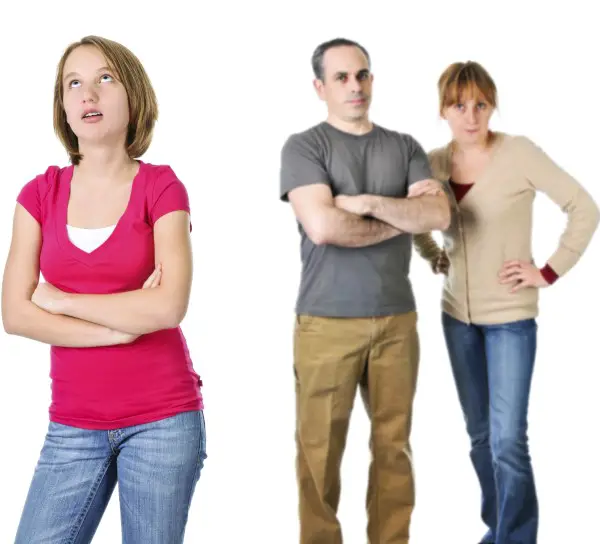 photo of teen not listening to parents